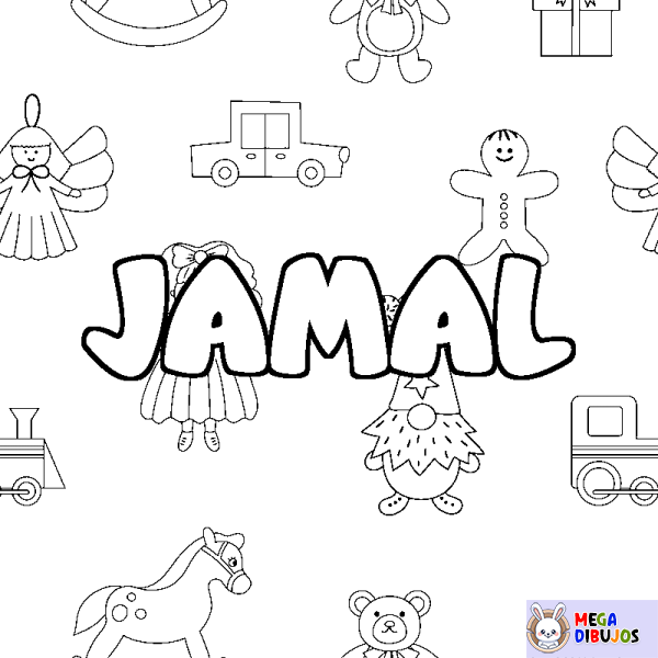 Coloración del nombre JAMAL - decorado juguetes