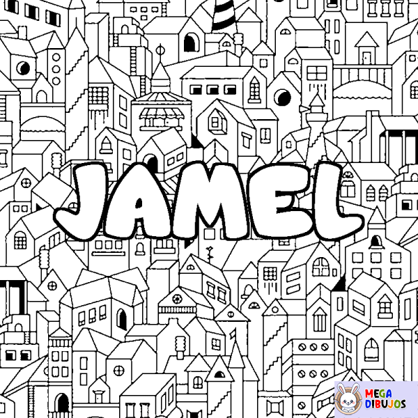 Coloración del nombre JAMEL - decorado ciudad