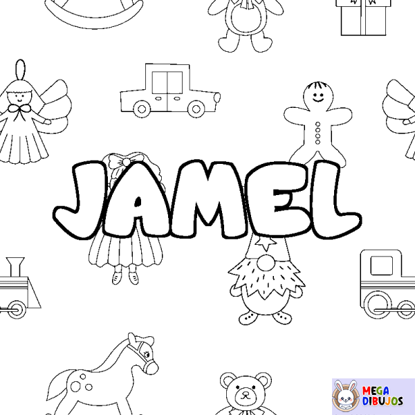 Coloración del nombre JAMEL - decorado juguetes