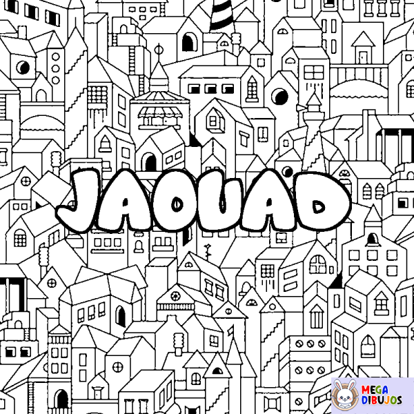 Coloración del nombre JAOUAD - decorado ciudad