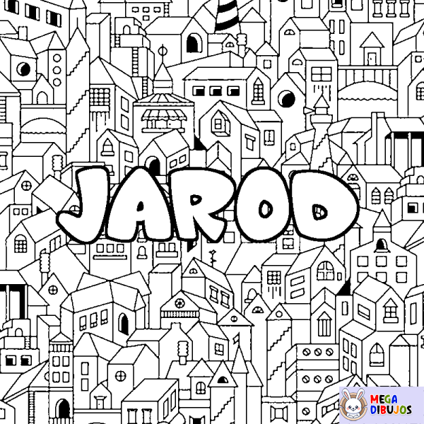 Coloración del nombre JAROD - decorado ciudad