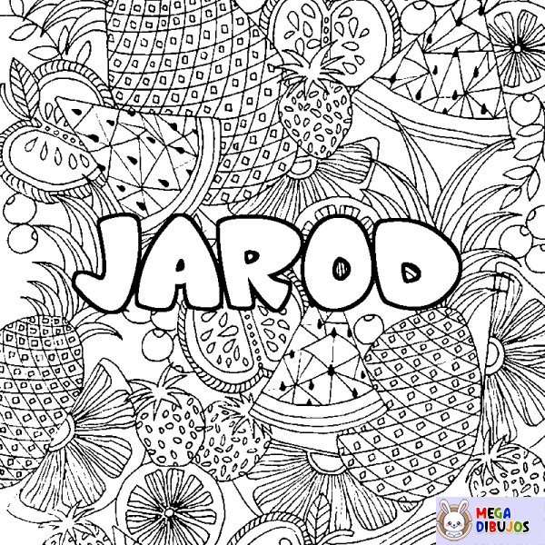 Coloración del nombre JAROD - decorado mandala de frutas