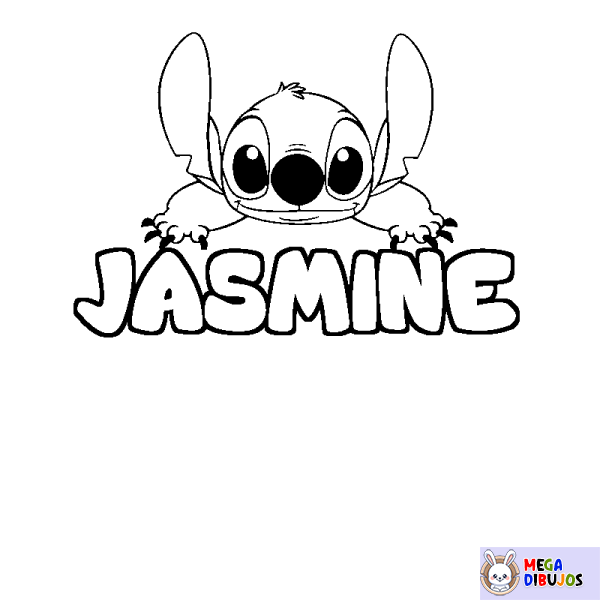 Coloración del nombre JASMINE - decorado Stitch