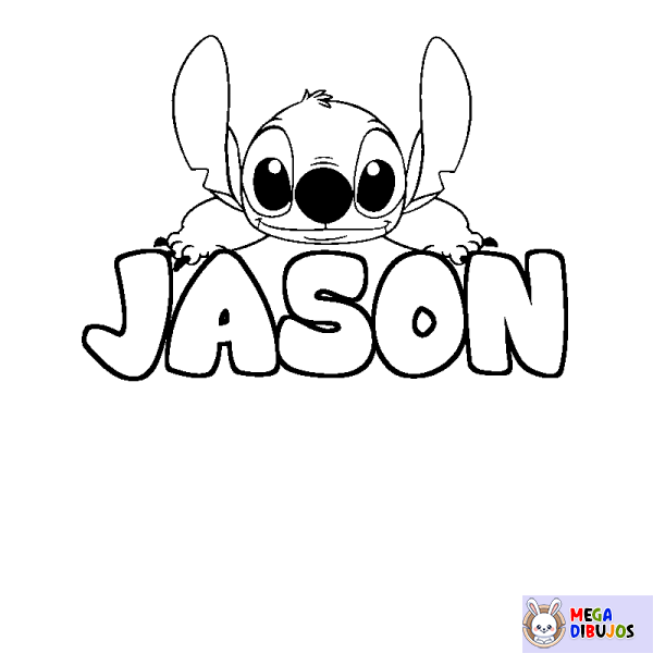 Coloración del nombre JASON - decorado Stitch