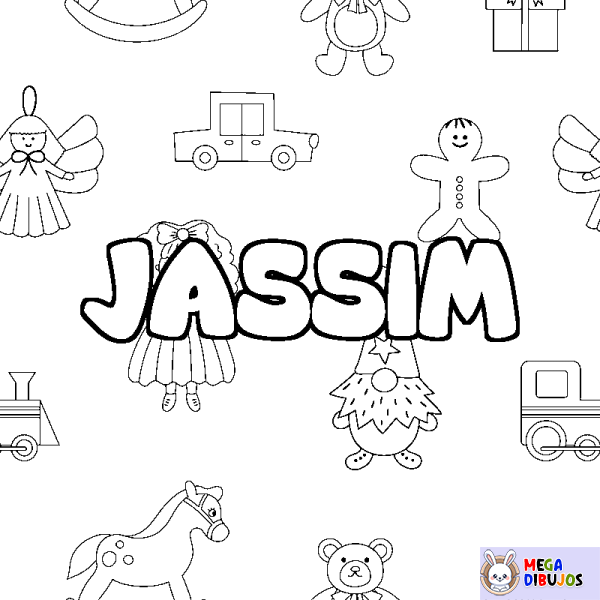 Coloración del nombre JASSIM - decorado juguetes