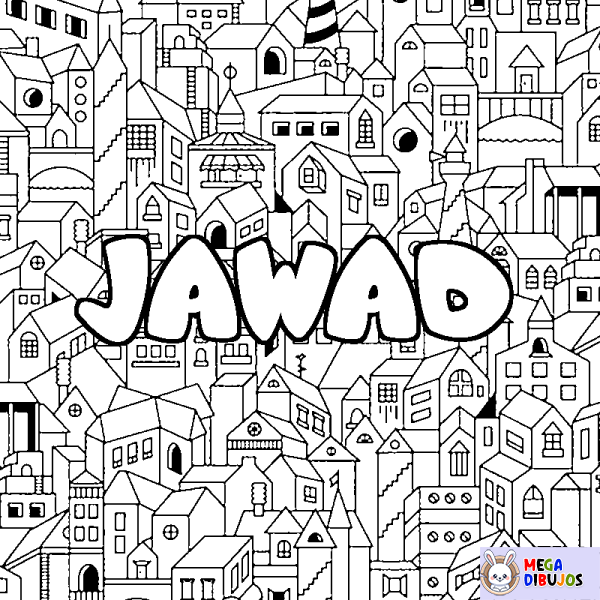 Coloración del nombre JAWAD - decorado ciudad