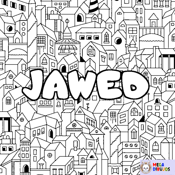 Coloración del nombre JAWED - decorado ciudad