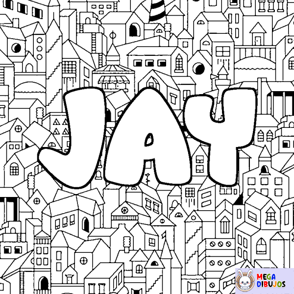 Coloración del nombre JAY - decorado ciudad