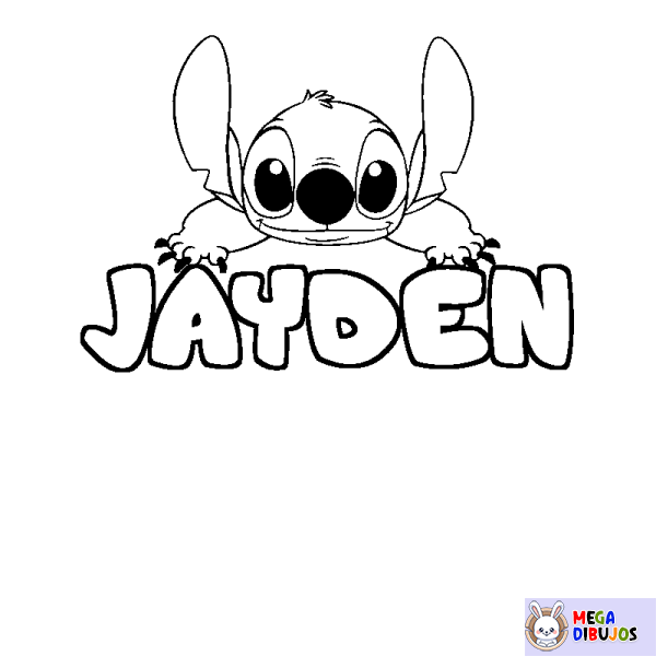 Coloración del nombre JAYDEN - decorado Stitch