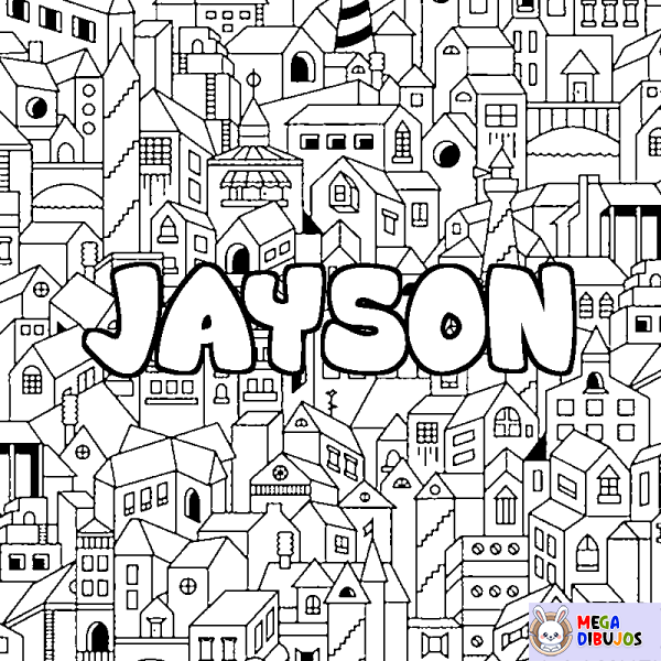 Coloración del nombre JAYSON - decorado ciudad