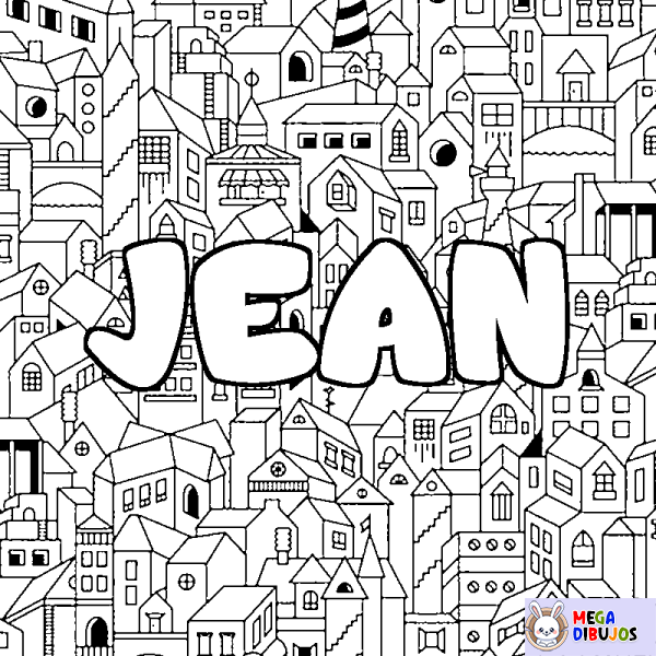 Coloración del nombre JEAN - decorado ciudad