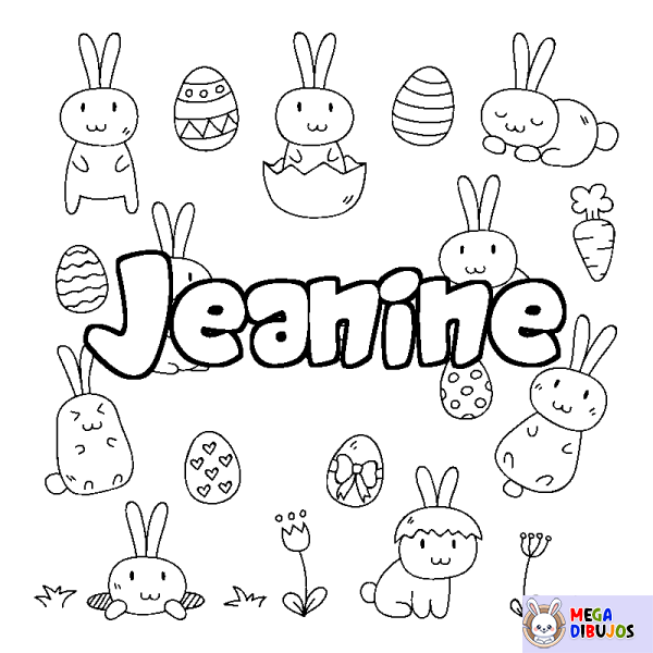 Coloración del nombre Jeanine - decorado Pascua