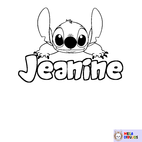 Coloración del nombre Jeanine - decorado Stitch