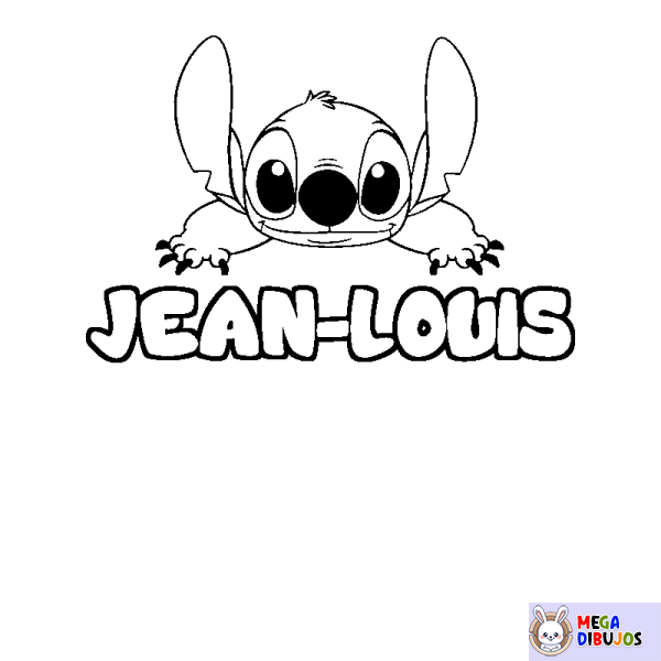 Coloración del nombre JEAN-LOUIS - decorado Stitch