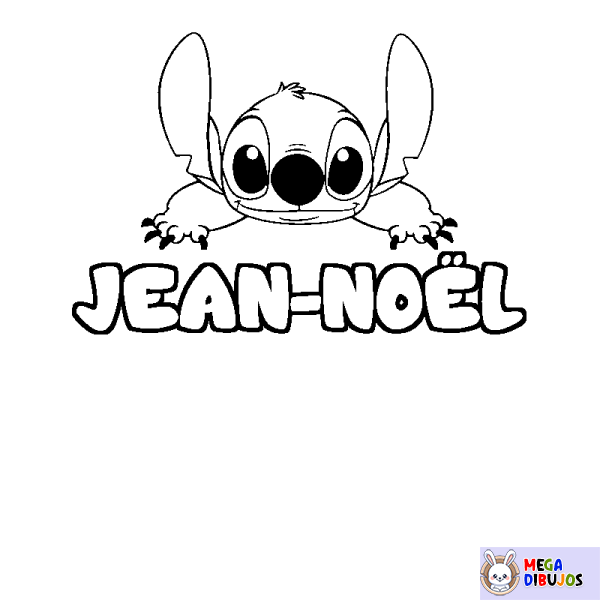 Coloración del nombre JEAN-NO&Euml;L - decorado Stitch