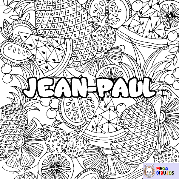 Coloración del nombre JEAN-PAUL - decorado mandala de frutas