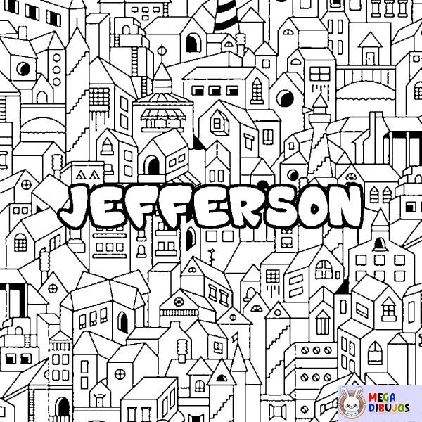 Coloración del nombre JEFFERSON - decorado ciudad