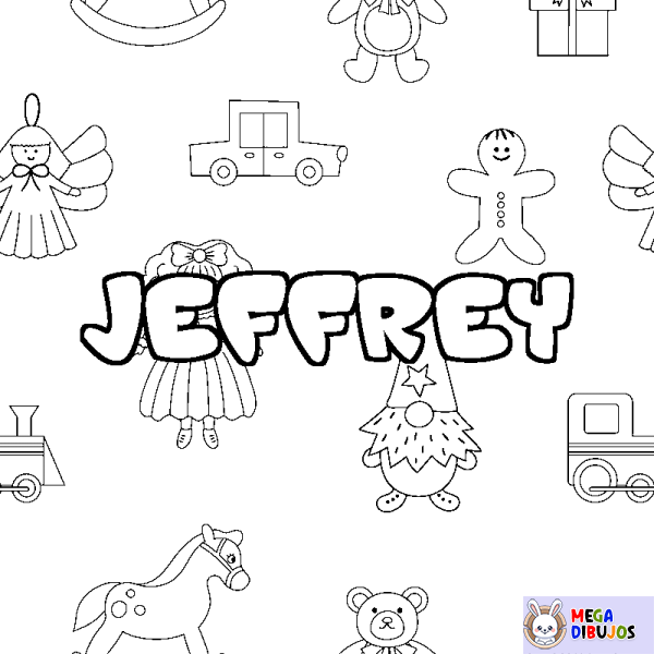 Coloración del nombre JEFFREY - decorado juguetes