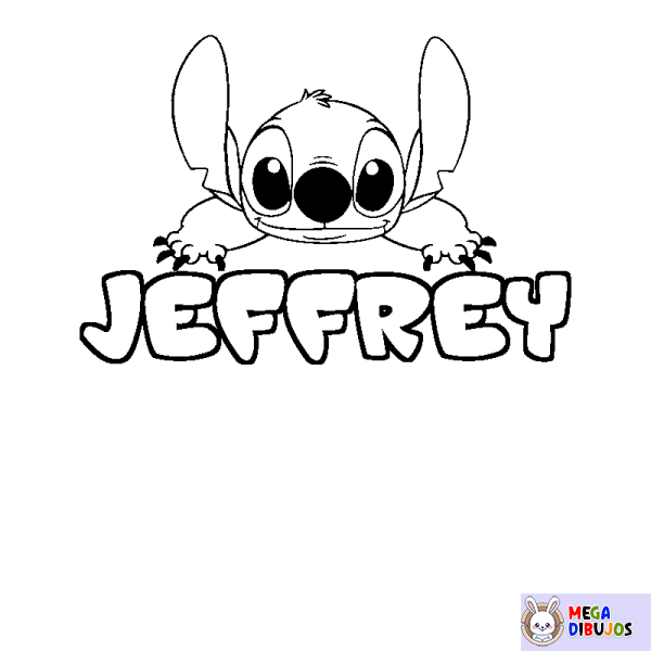 Coloración del nombre JEFFREY - decorado Stitch