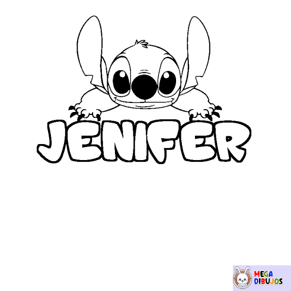 Coloración del nombre JENIFER - decorado Stitch