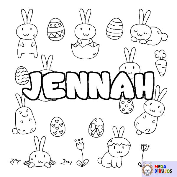 Coloración del nombre JENNAH - decorado Pascua