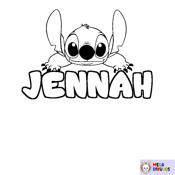 Coloración del nombre JENNAH - decorado Stitch