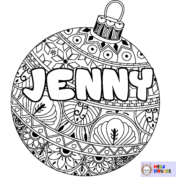 Coloración del nombre JENNY - decorado bola de Navidad