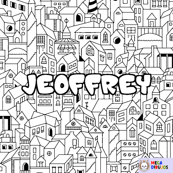 Coloración del nombre JEOFFREY - decorado ciudad