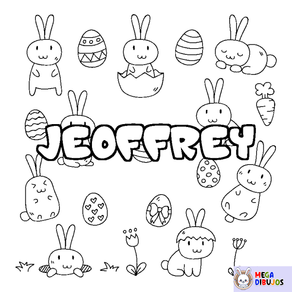 Coloración del nombre JEOFFREY - decorado Pascua