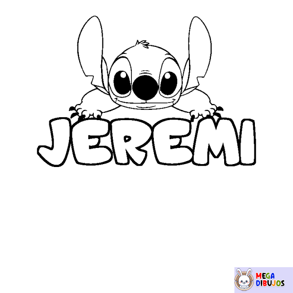 Coloración del nombre JEREMI - decorado Stitch