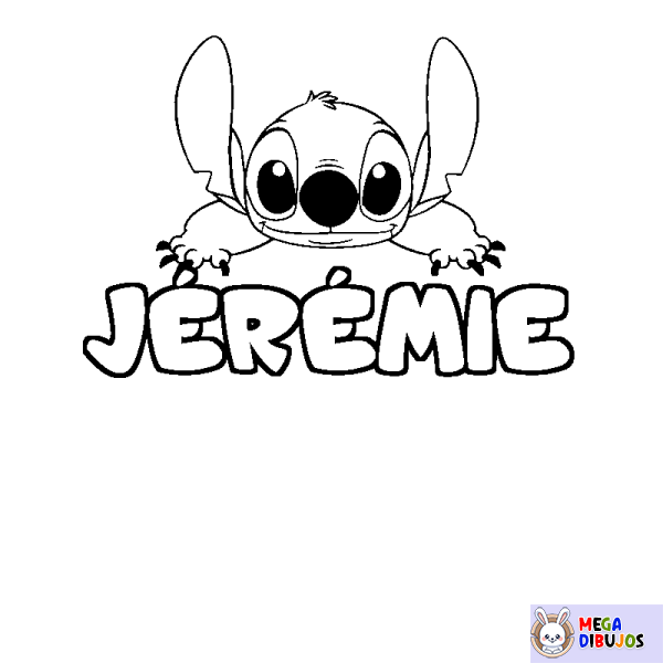 Coloración del nombre J&Eacute;R&Eacute;MIE - decorado Stitch