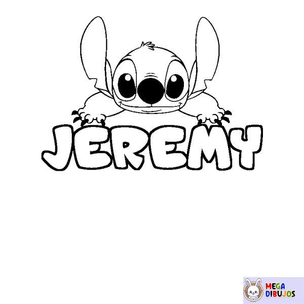 Coloración del nombre JEREMY - decorado Stitch