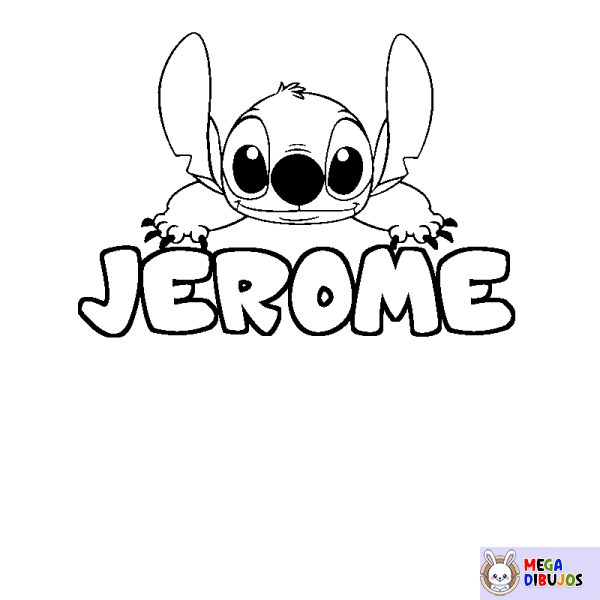 Coloración del nombre JEROME - decorado Stitch