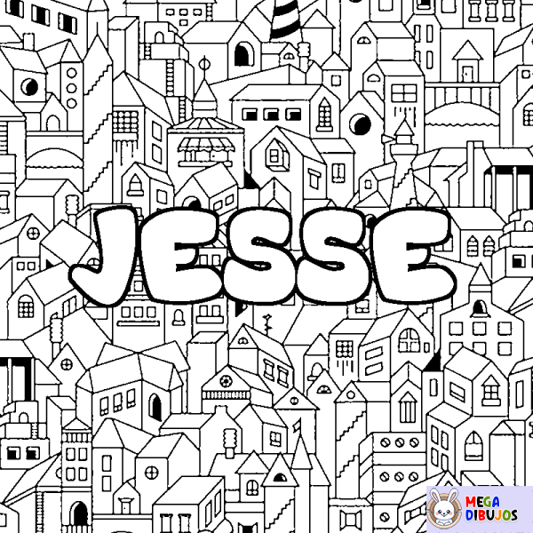 Coloración del nombre JESSE - decorado ciudad