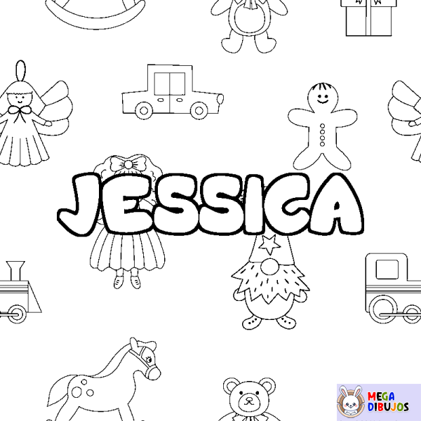 Coloración del nombre JESSICA - decorado juguetes