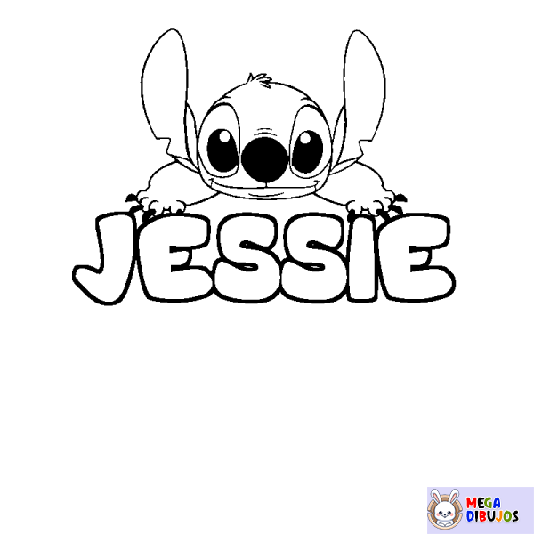 Coloración del nombre JESSIE - decorado Stitch