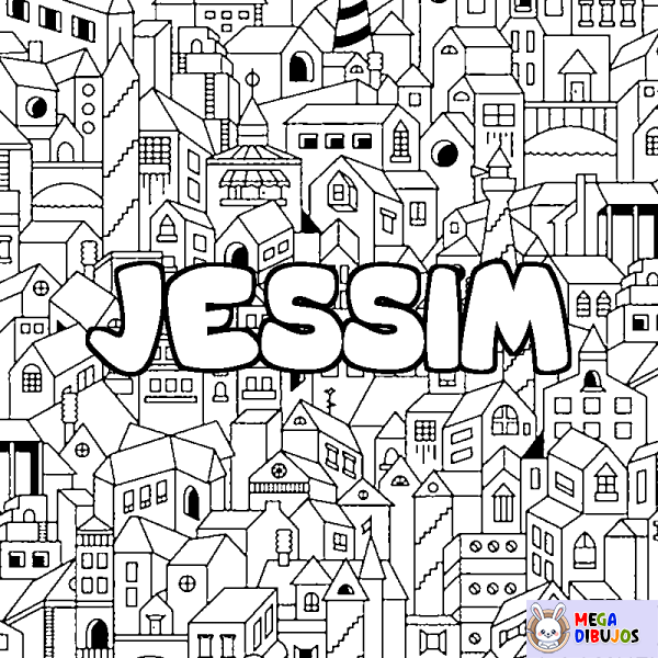 Coloración del nombre JESSIM - decorado ciudad