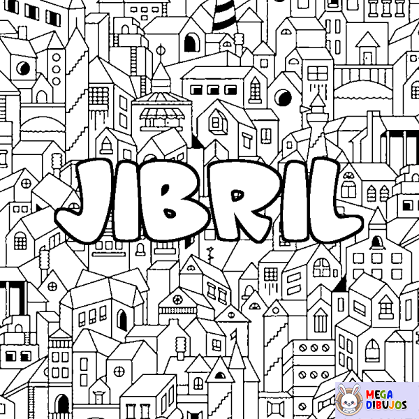 Coloración del nombre JIBRIL - decorado ciudad