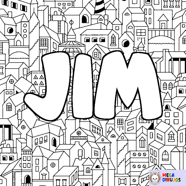 Coloración del nombre JIM - decorado ciudad