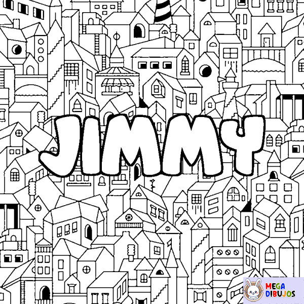 Coloración del nombre JIMMY - decorado ciudad