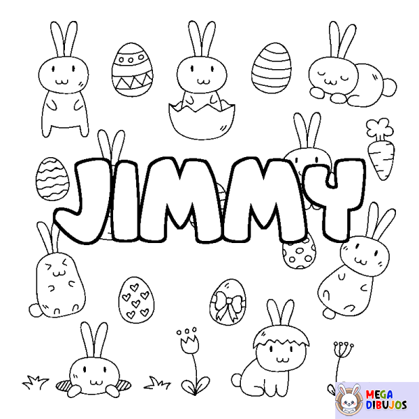 Coloración del nombre JIMMY - decorado Pascua