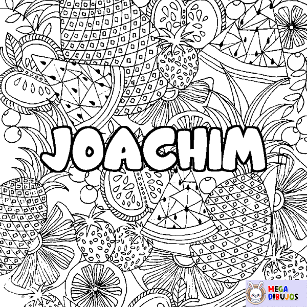 Coloración del nombre JOACHIM - decorado mandala de frutas