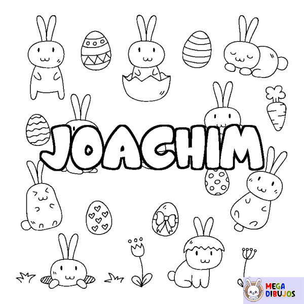 Coloración del nombre JOACHIM - decorado Pascua