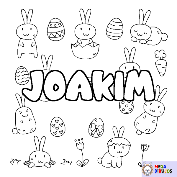 Coloración del nombre JOAKIM - decorado Pascua