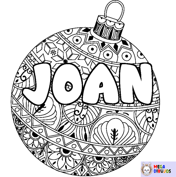 Coloración del nombre JOAN - decorado bola de Navidad