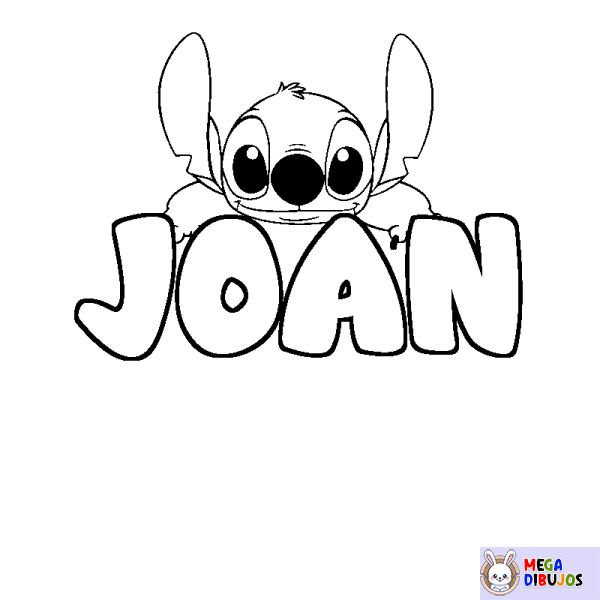 Coloración del nombre JOAN - decorado Stitch