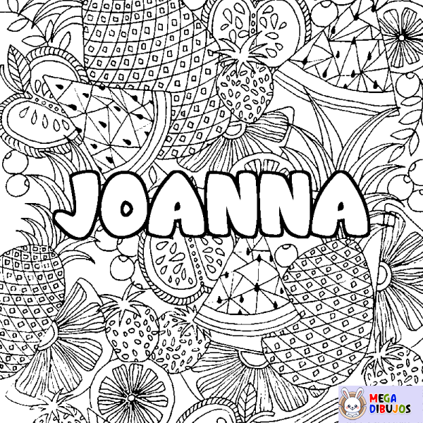 Coloración del nombre JOANNA - decorado mandala de frutas