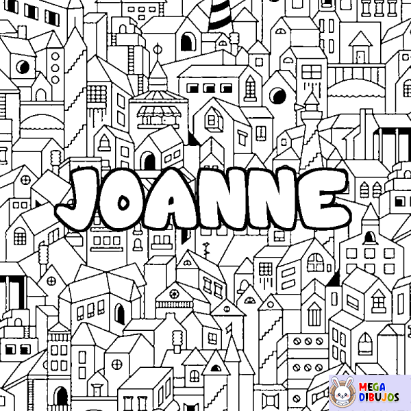 Coloración del nombre JOANNE - decorado ciudad