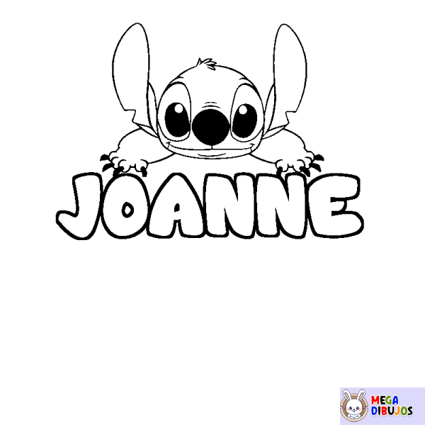 Coloración del nombre JOANNE - decorado Stitch