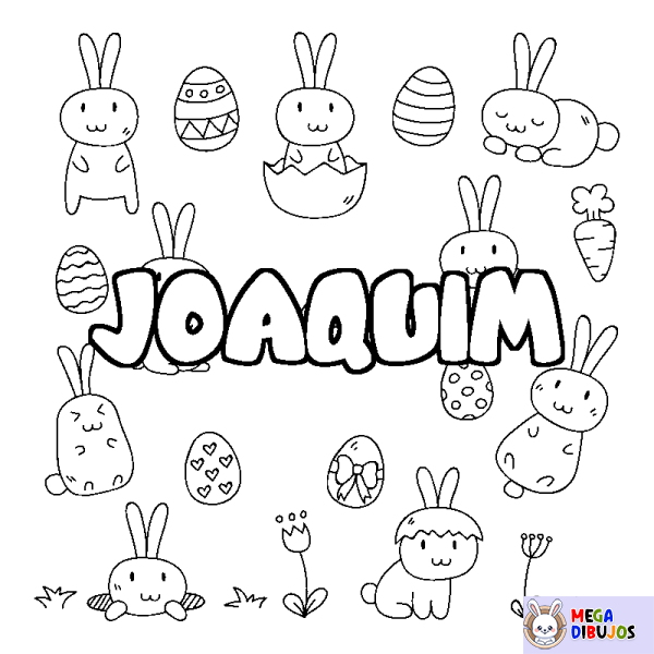 Coloración del nombre JOAQUIM - decorado Pascua